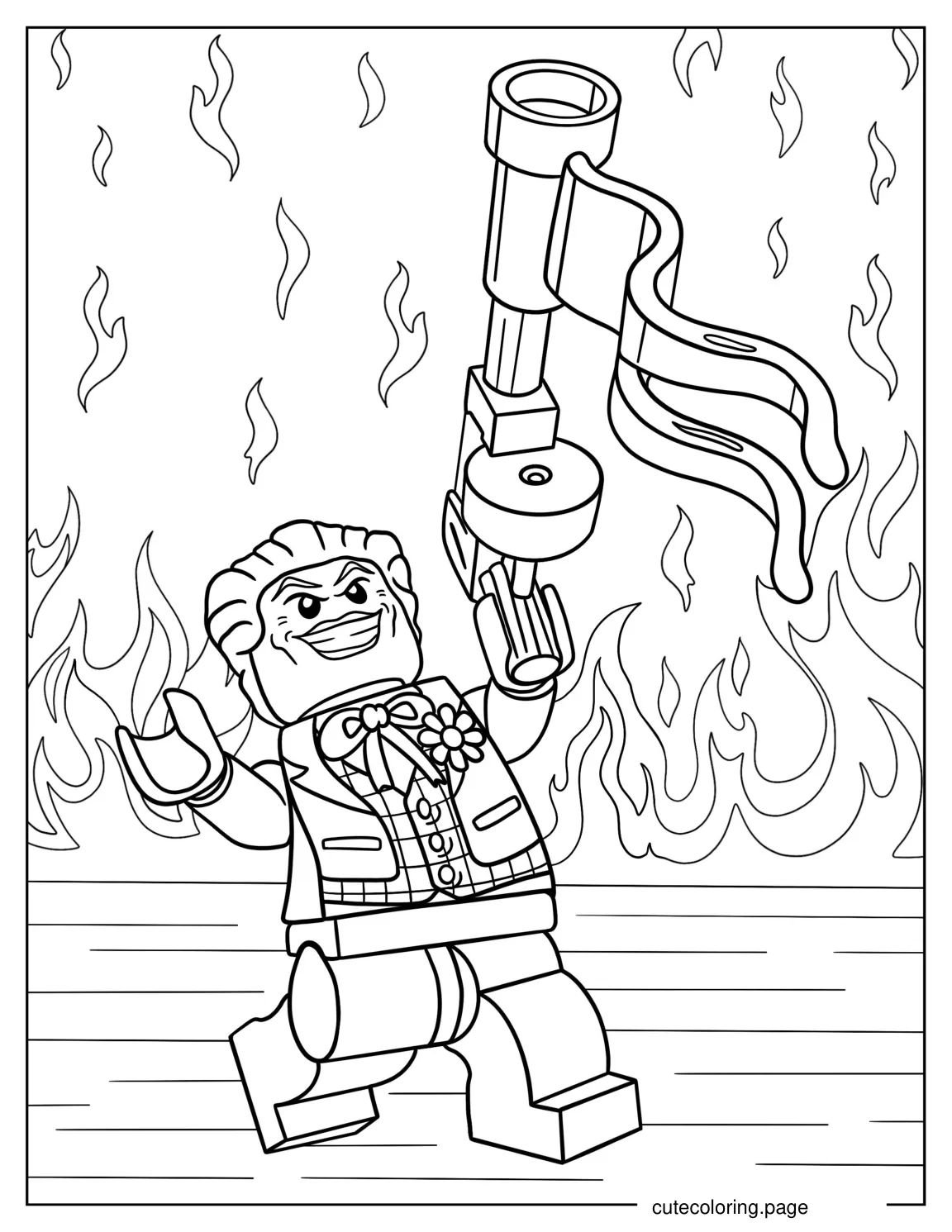 Lego Joker With Flames To Color 1 coloring page