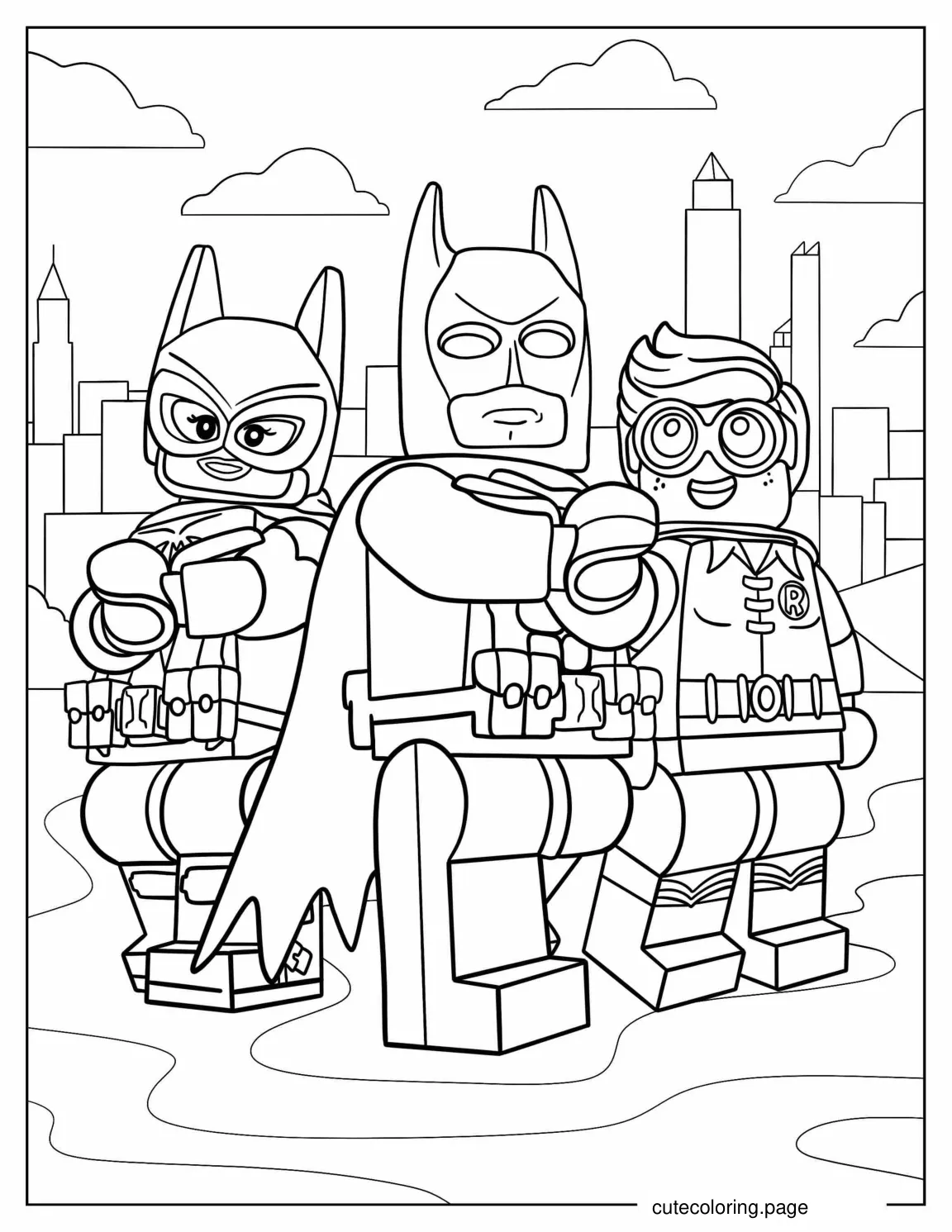 Lego Robin Catwoman And Robin To Color 1 coloring page