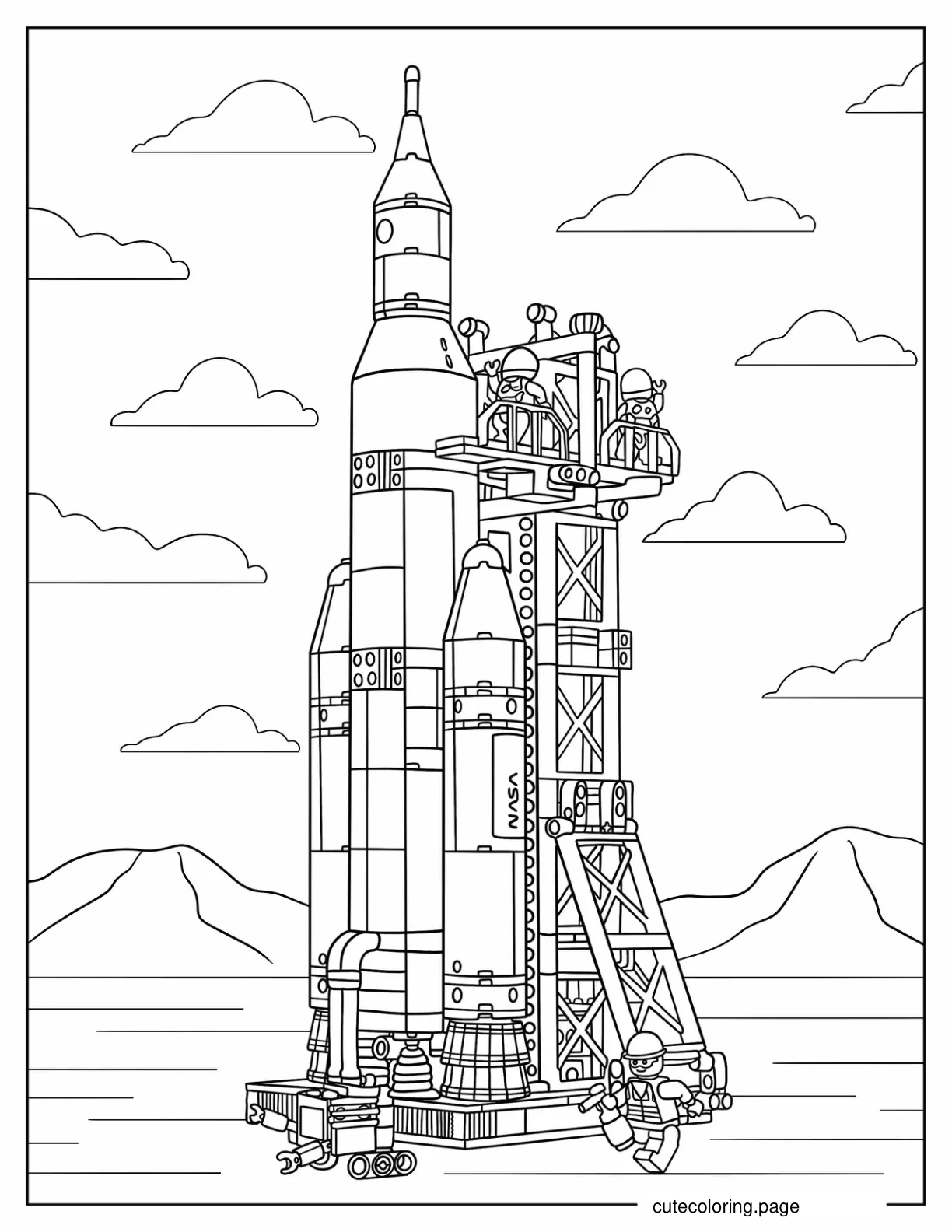 Coloring Page Of Lego City Rocket Launch Center coloring page