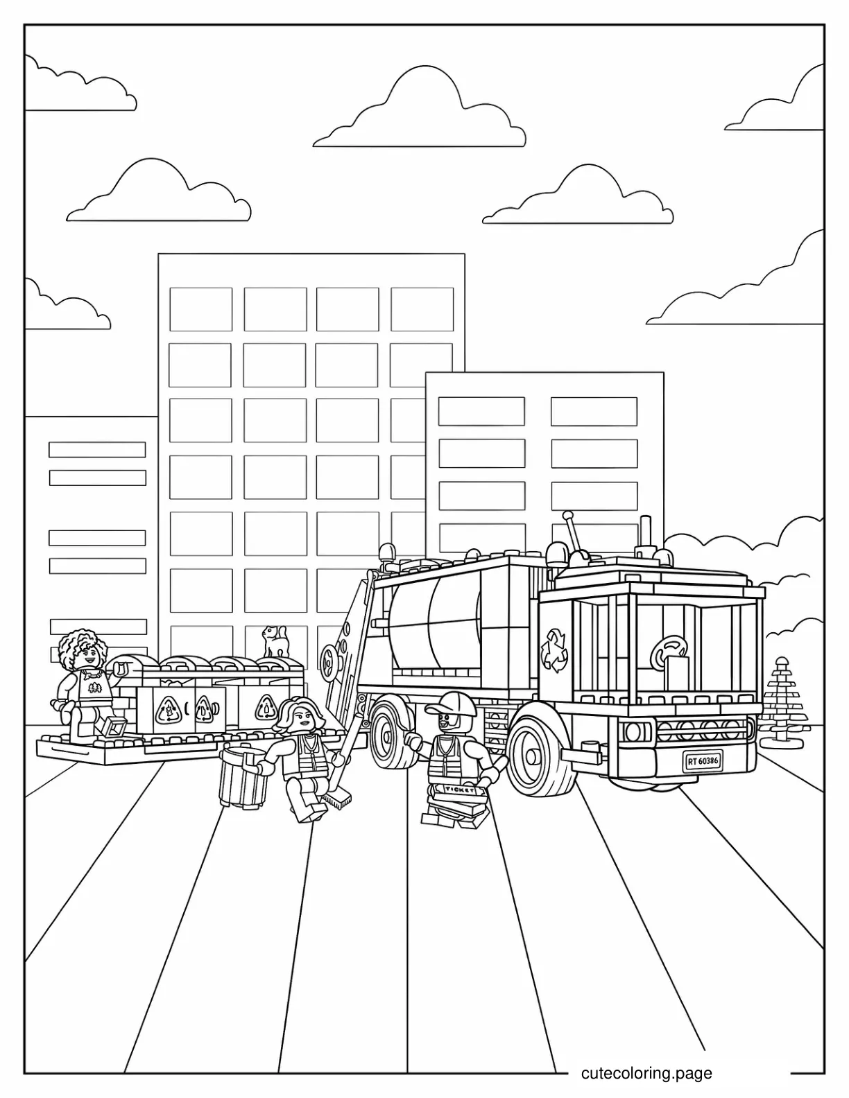 Coloring Sheet Of Lego City Recycling Truck coloring page