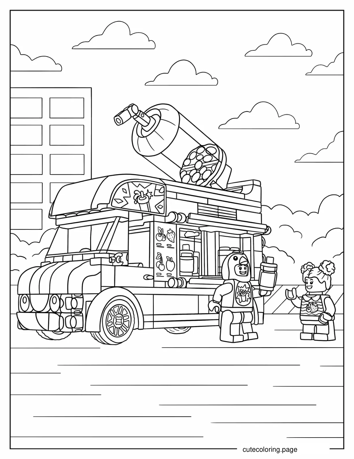 Cute Lego City Penguin Slushy Van coloring page