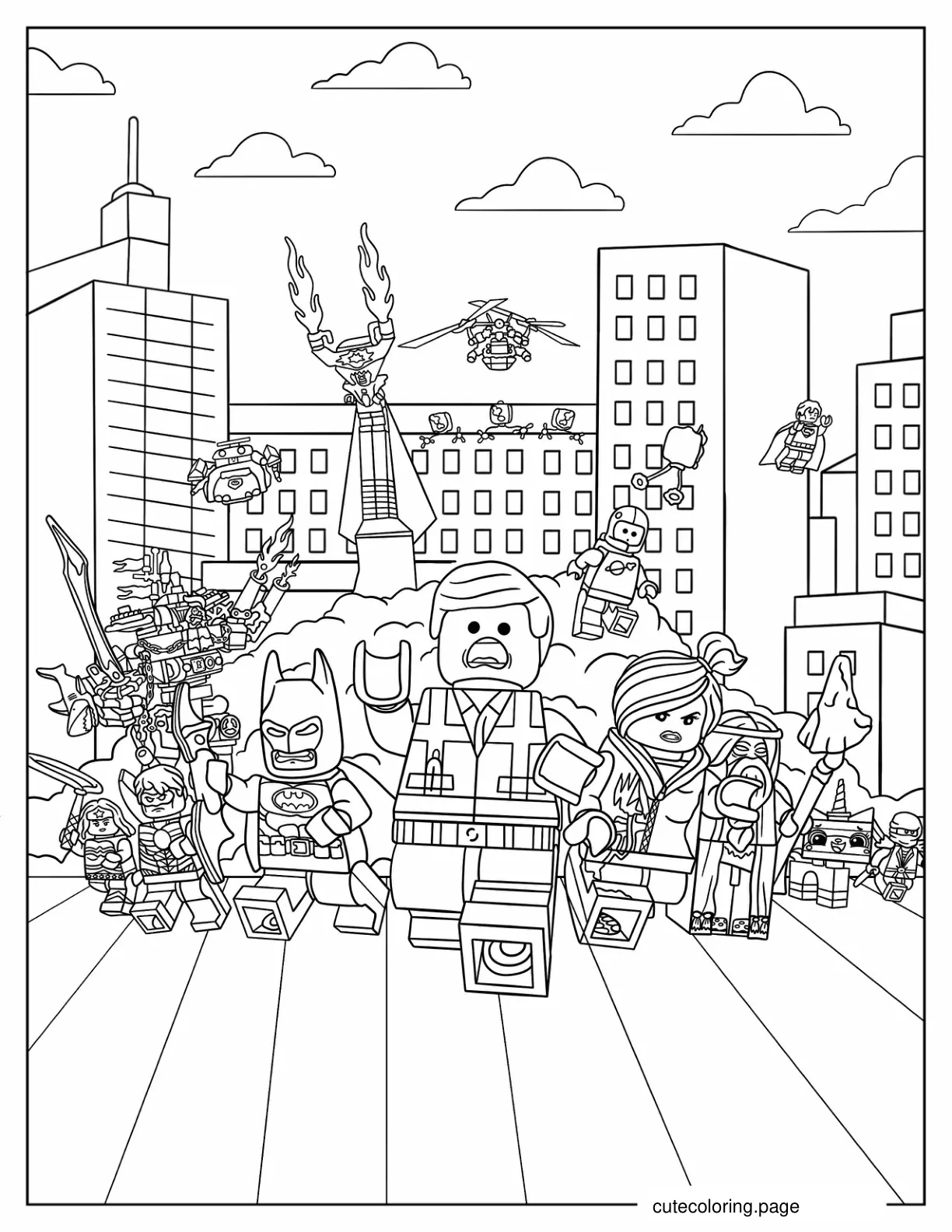 Detailed Lego Movie Poster To Color coloring page