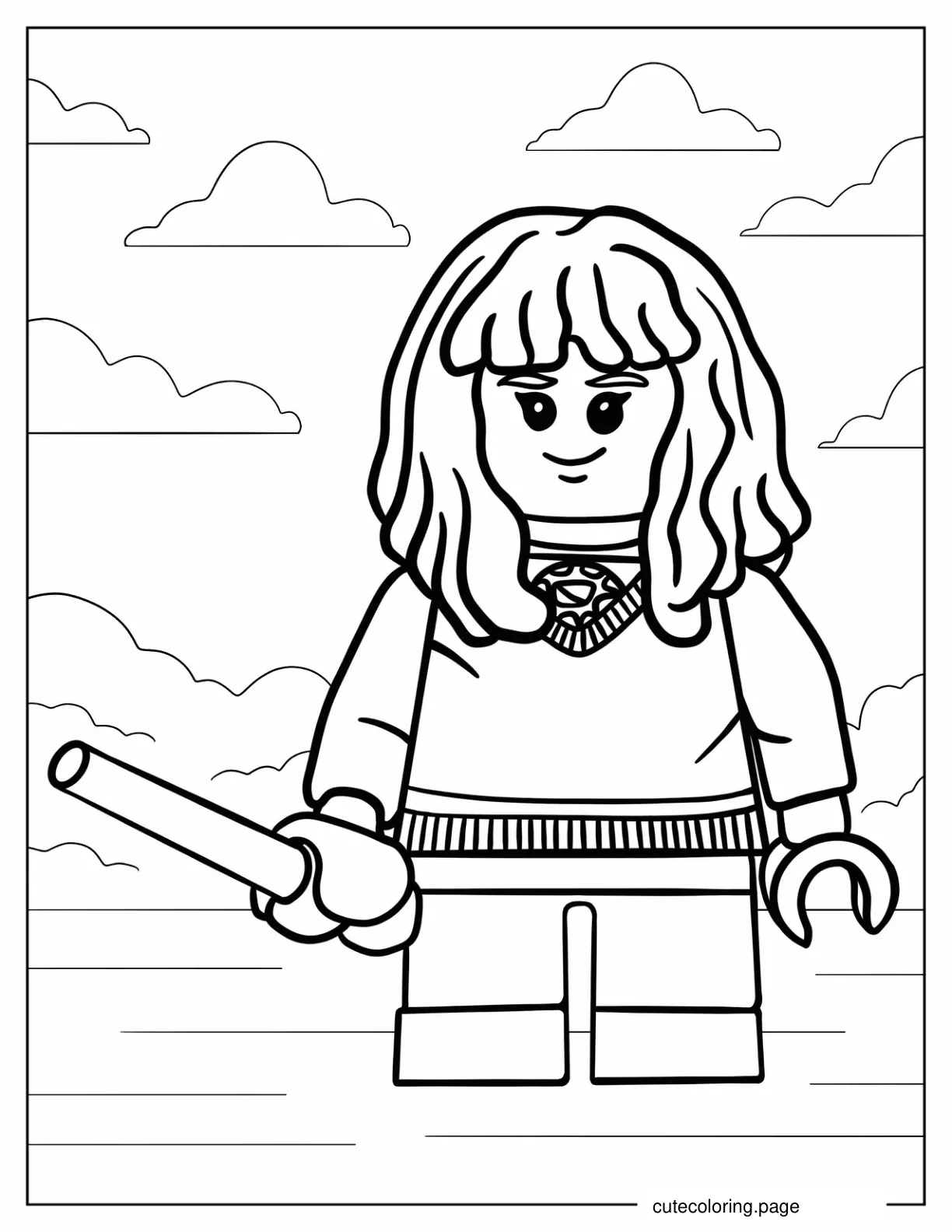 Easy Hermione Granger Coloring Page For Preschoolers coloring page