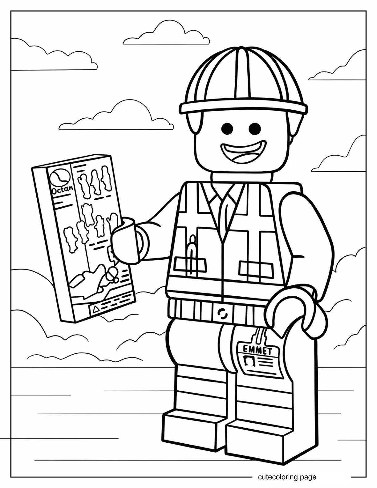 Emmet Doing Construction Work coloring page