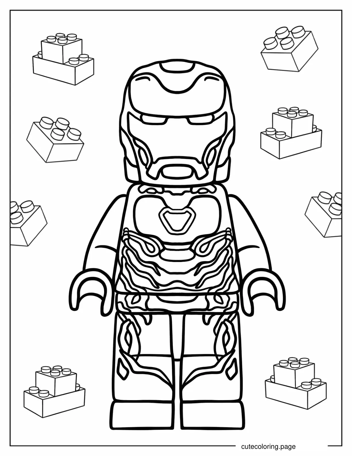 Kawaii Lego Iron Man coloring page