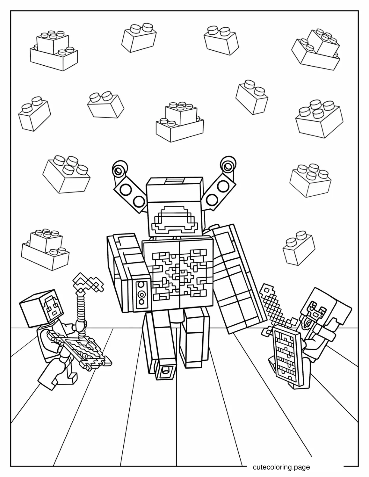 LEGO Minecraft The Deep Dark Battle coloring page