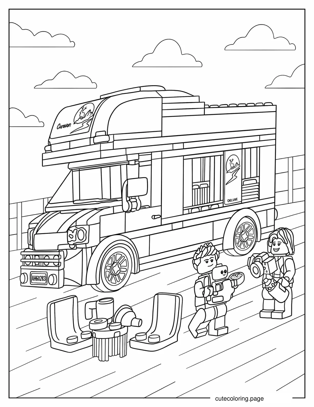 Lego City Holiday Camper Van coloring page