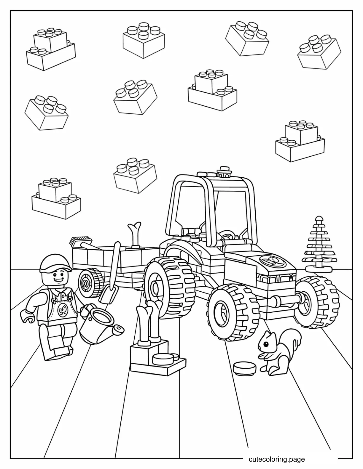 Lego City Park Tractor To Color coloring page