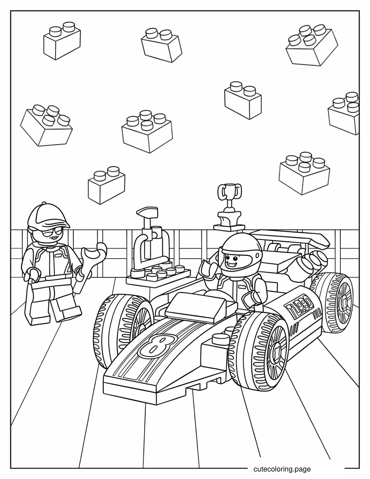 Lego City Race Car coloring page