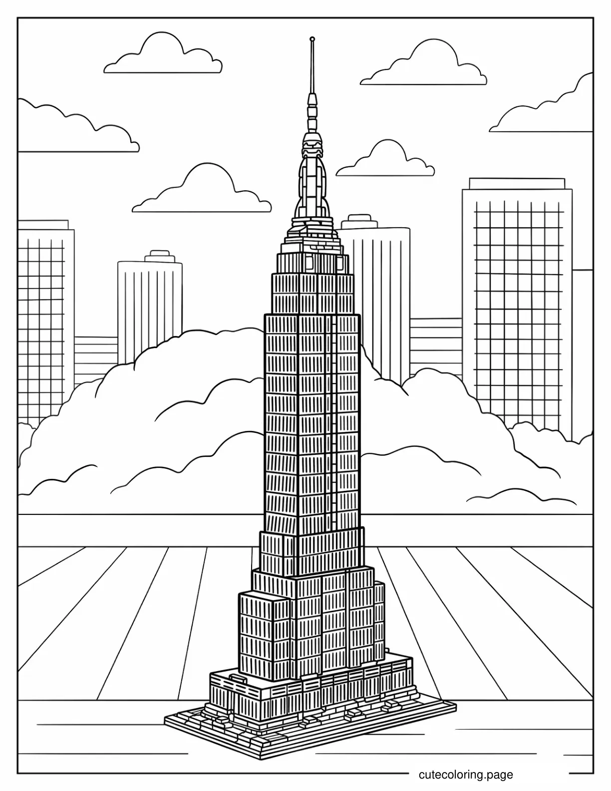 Lego Empire State Building coloring page