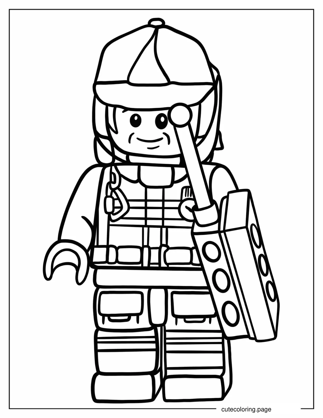 Lego Firefighter Coloring In For Preschoolers coloring page