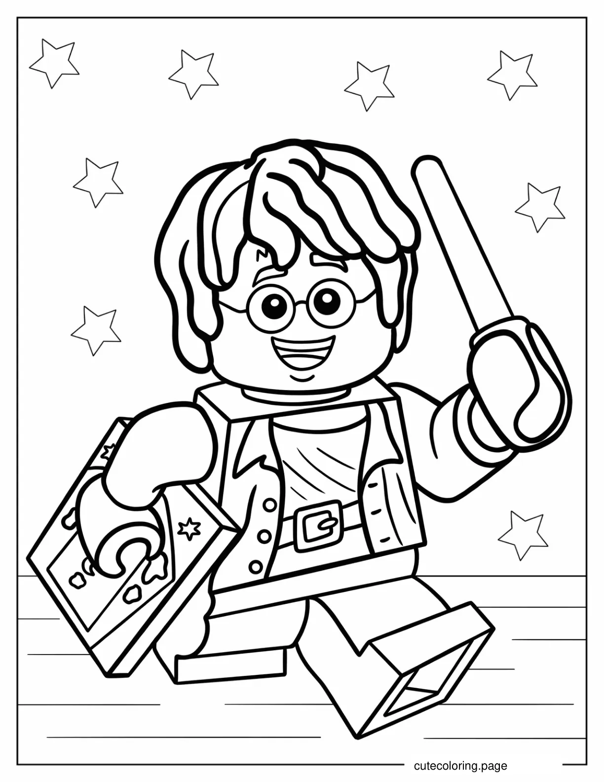 Lego Harry Potter With Wand coloring page