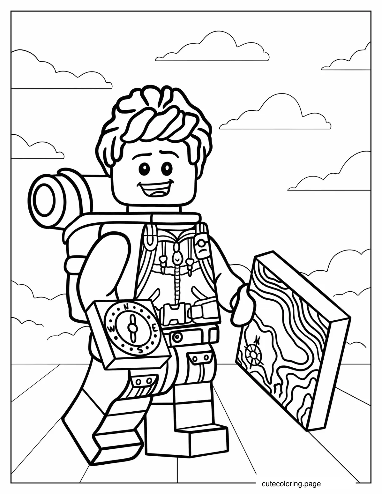 Lego Hiker To Color coloring page