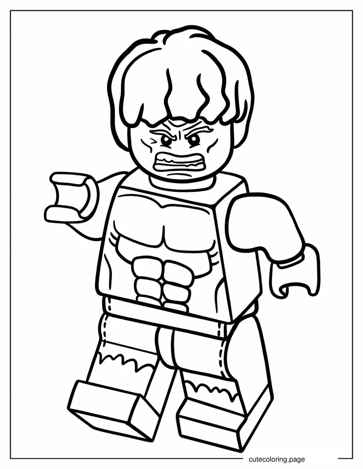 Lego Hulk Outline coloring page