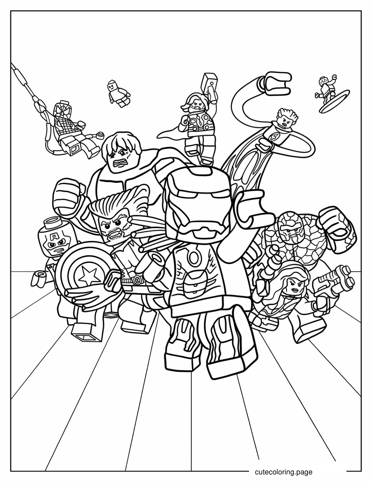 Lego Marvel Avengers Poster To Color coloring page