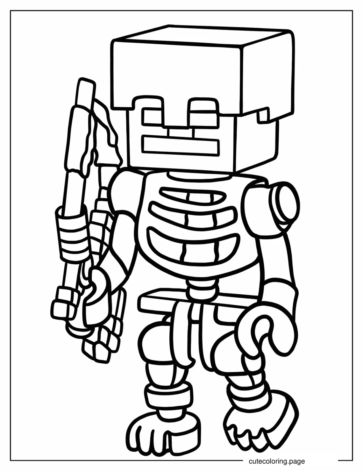 Lego Minecraft Skeleton With Bow And Arrow coloring page