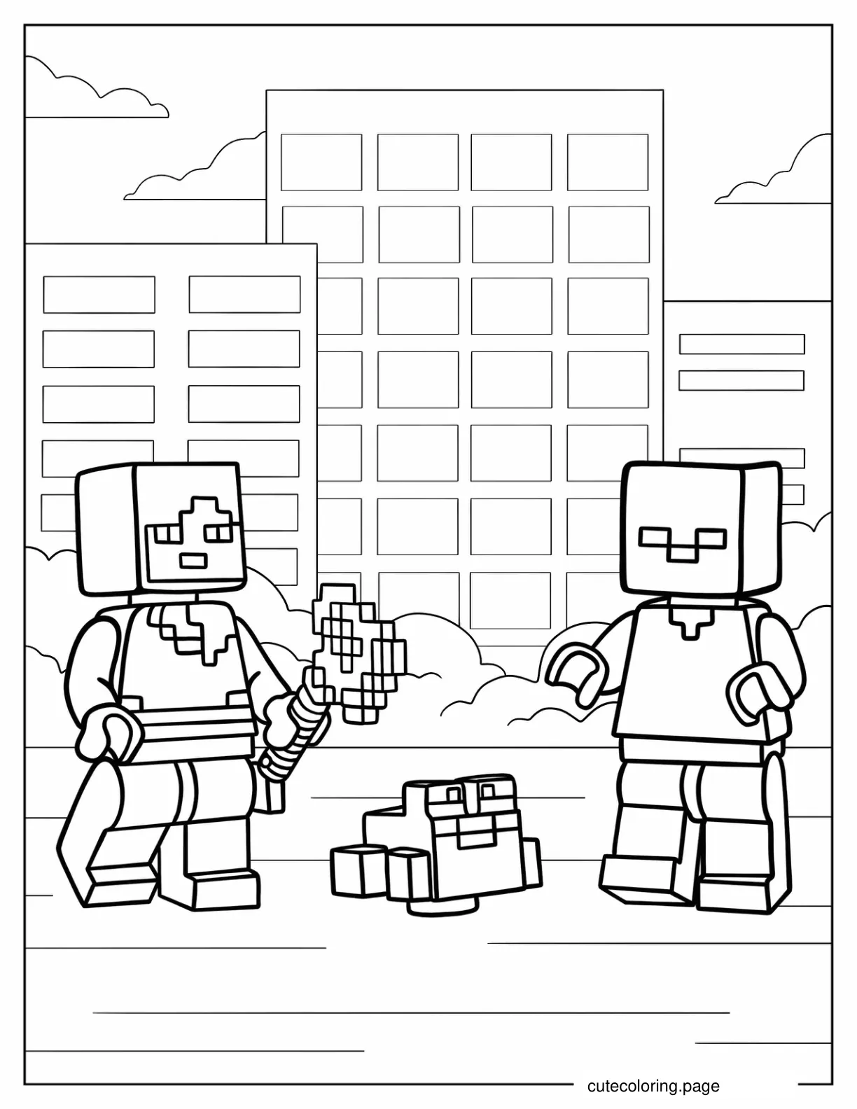 Lego Minecraft The Swamp Adventure Coloring Page coloring page