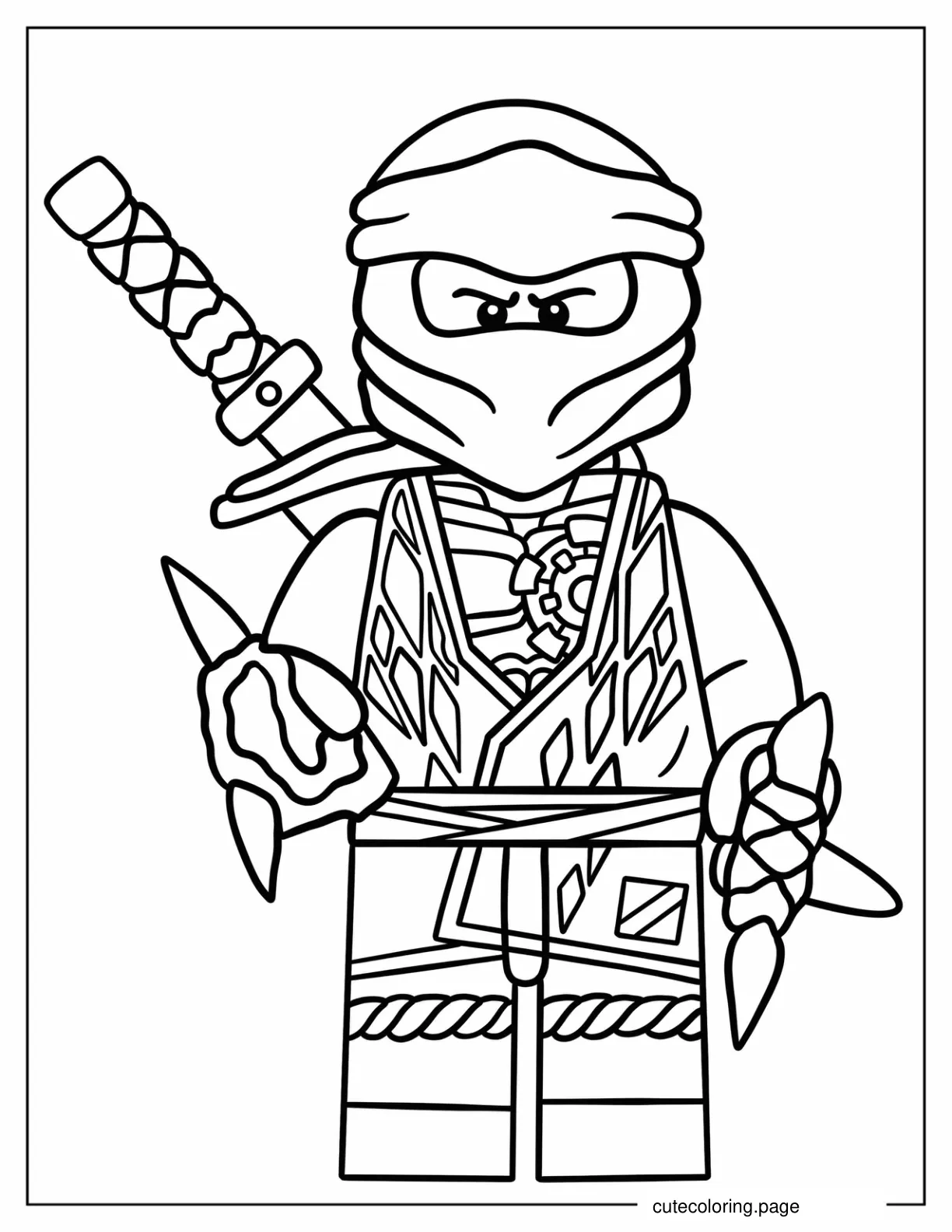 Lego Ninjago With Nunchucks For Kids coloring page