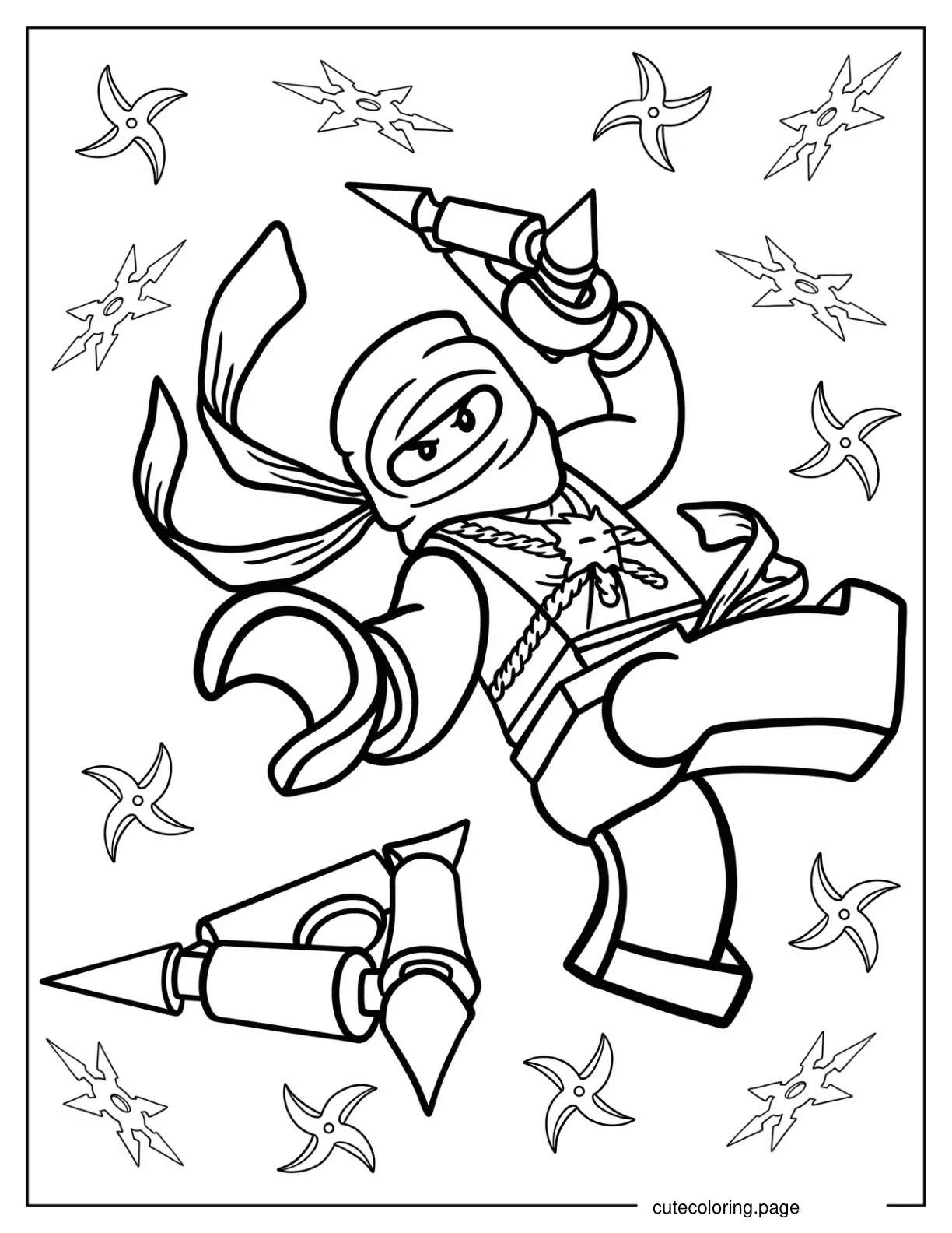 Coloring Sheet Of Nijago White Ninja Zane coloring page