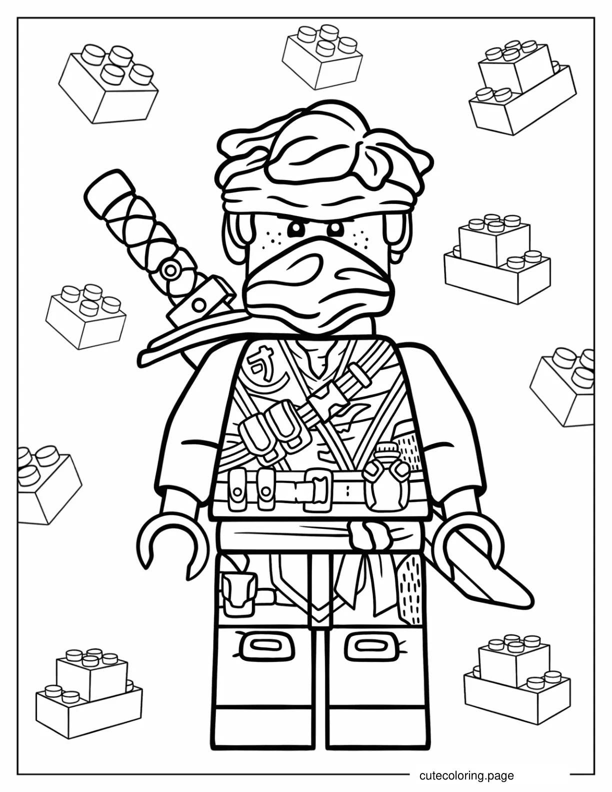 Cute Jay Lightning Ninja Coloring Sheet coloring page