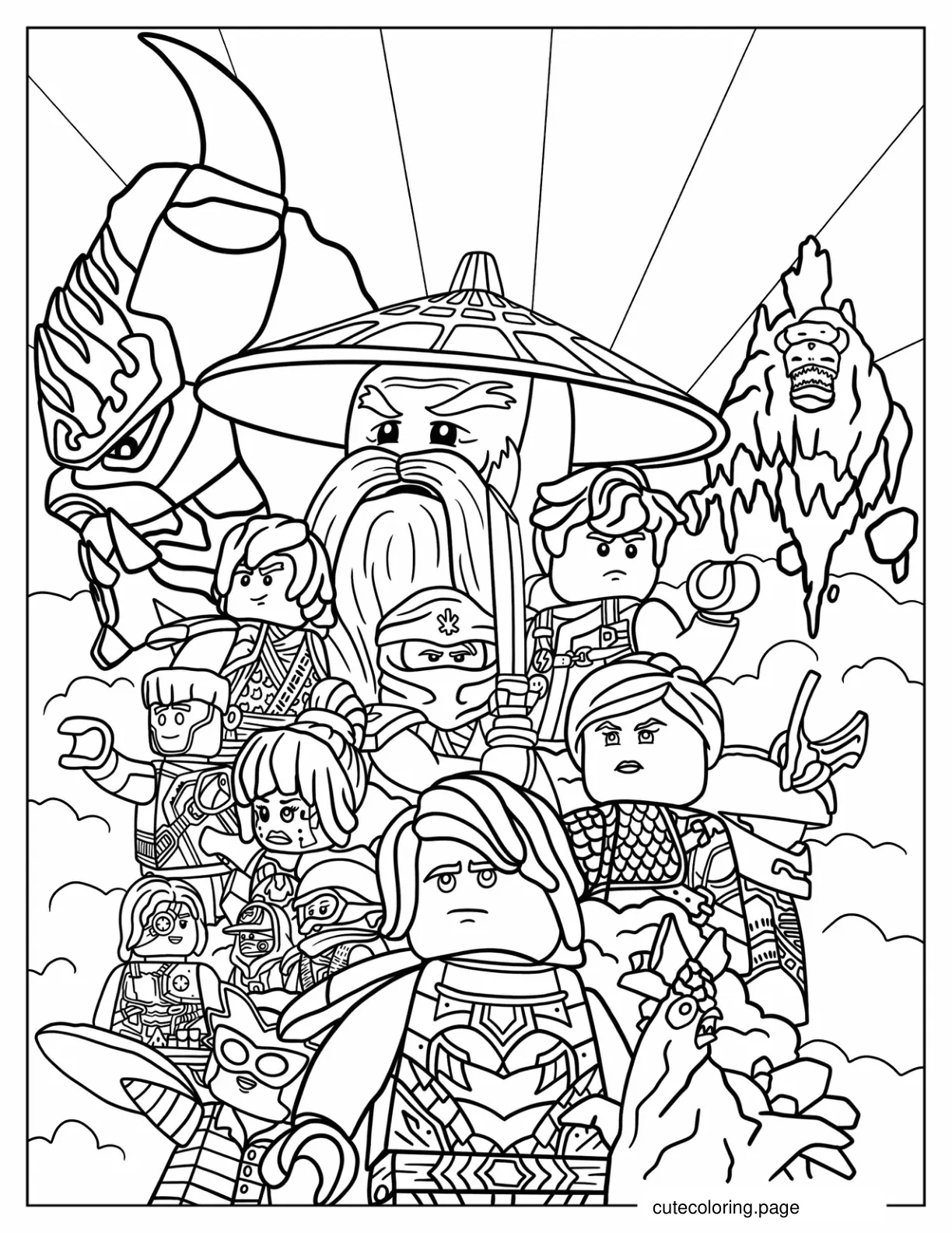 Detailed Ninjago Poster Coloring Sheet coloring page