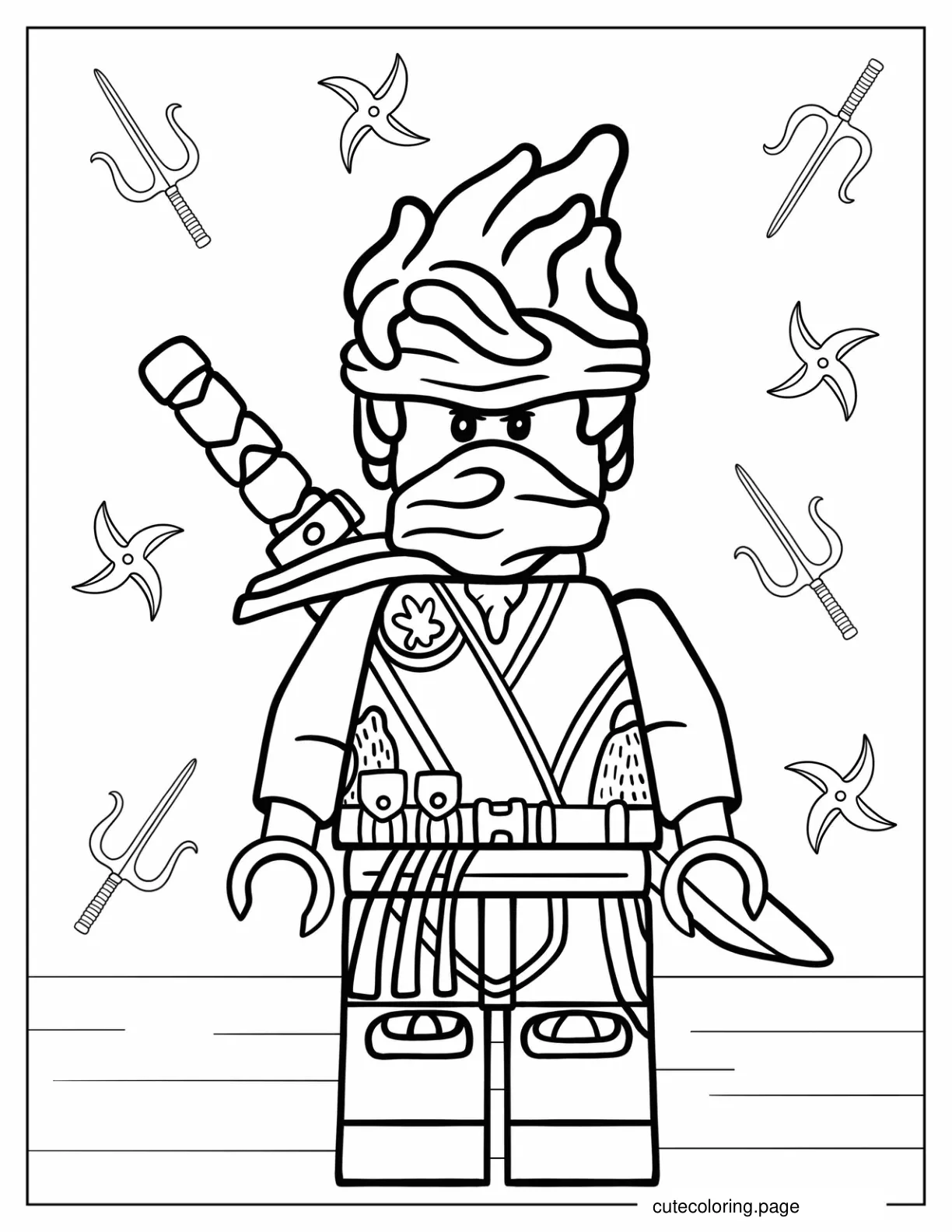 Kai Red Fire Ninja coloring page