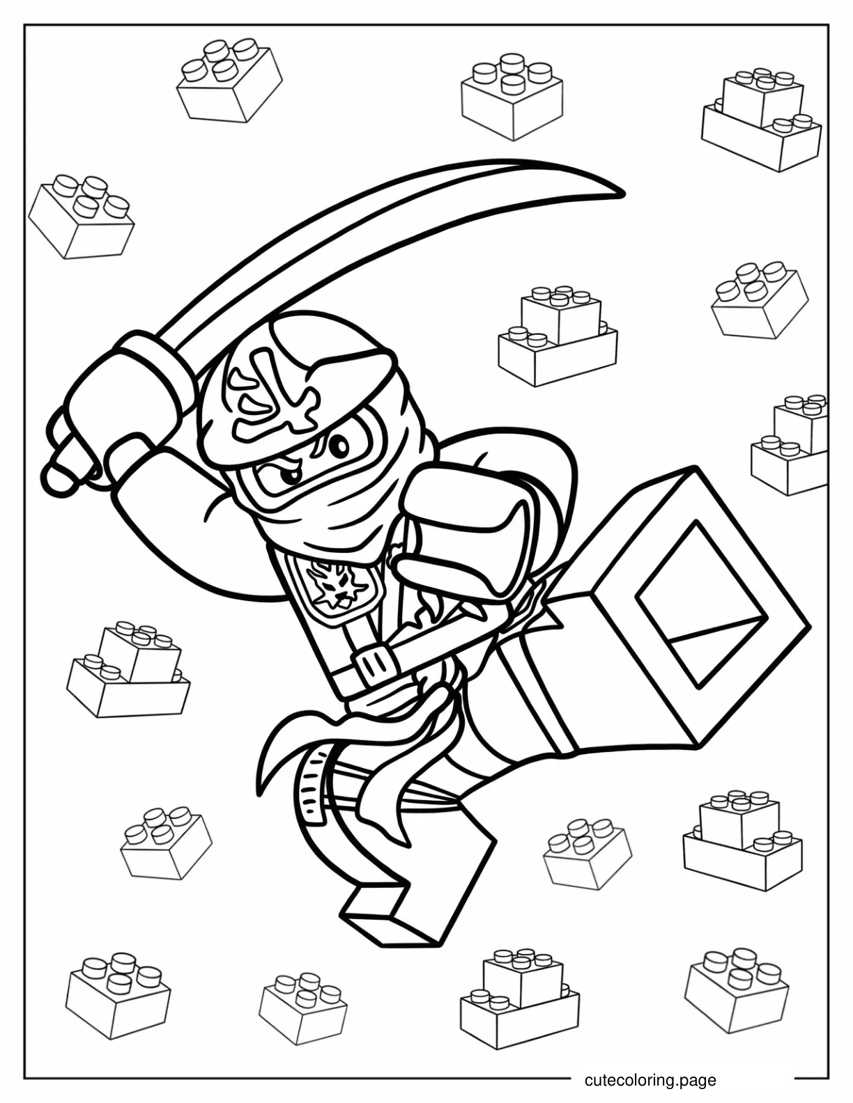 Lloyd Montgomery Garmadon Fighting With Sword coloring page