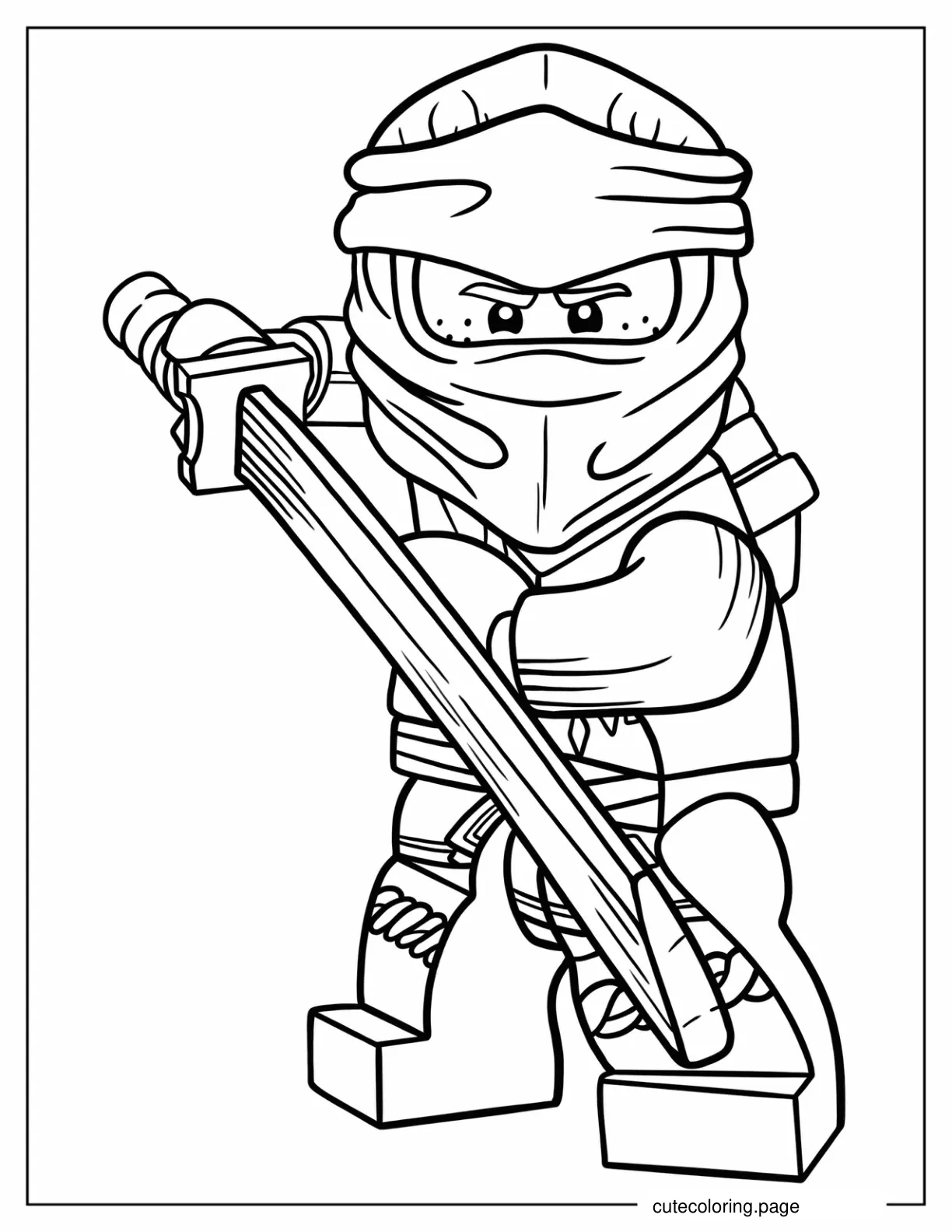 Ninjago Jay Walker Outline Coloring In For Kids coloring page