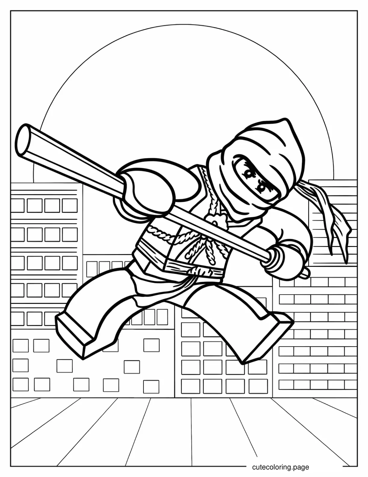 Ninjago Lloyd Fighting In City coloring page