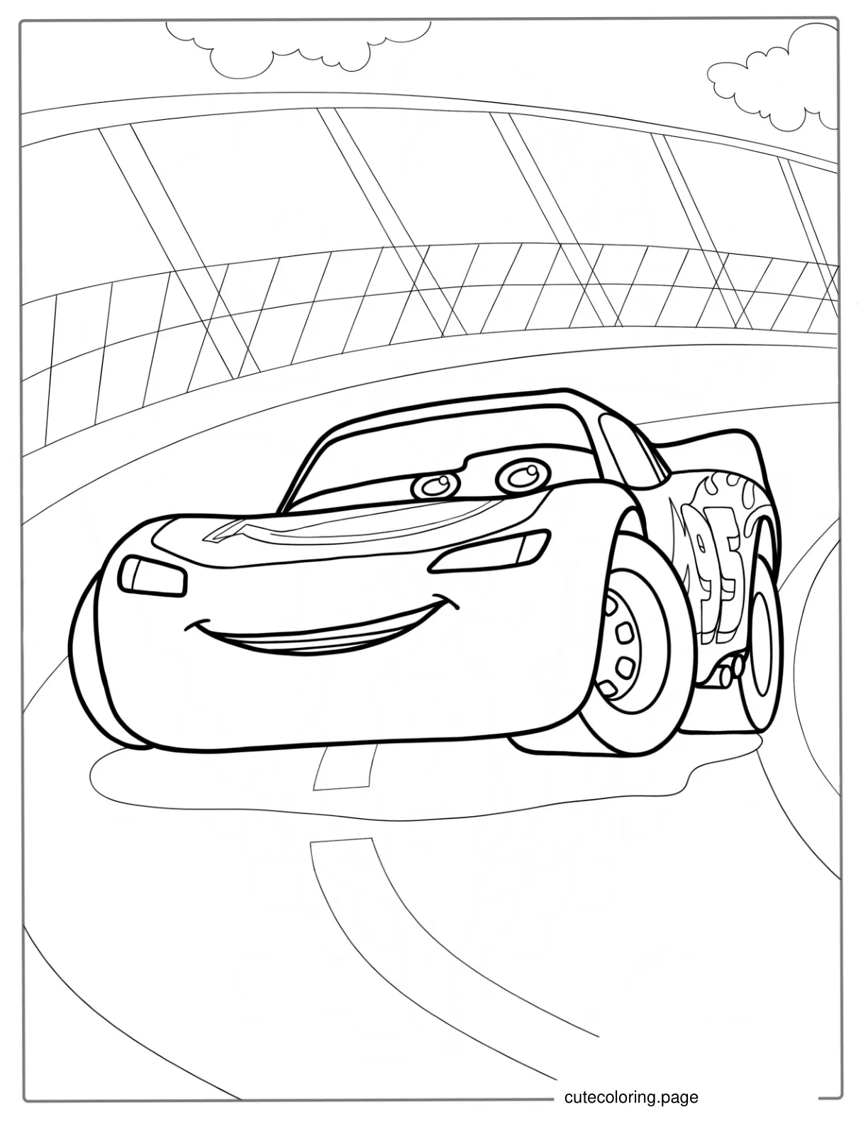 Easy Lightning McQueen Coloring Page coloring page