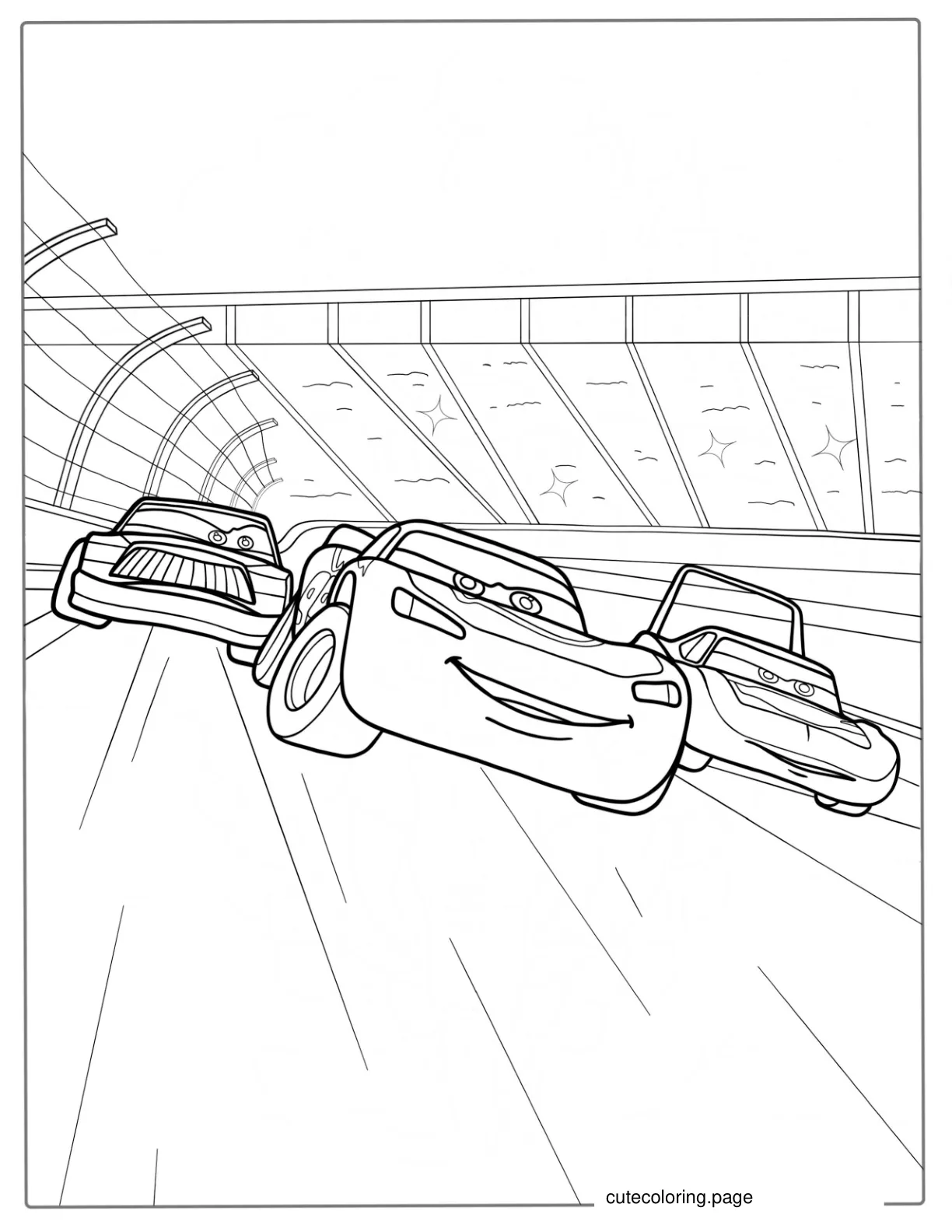 McQueen Bruiser Bukowski And The King Racing coloring page