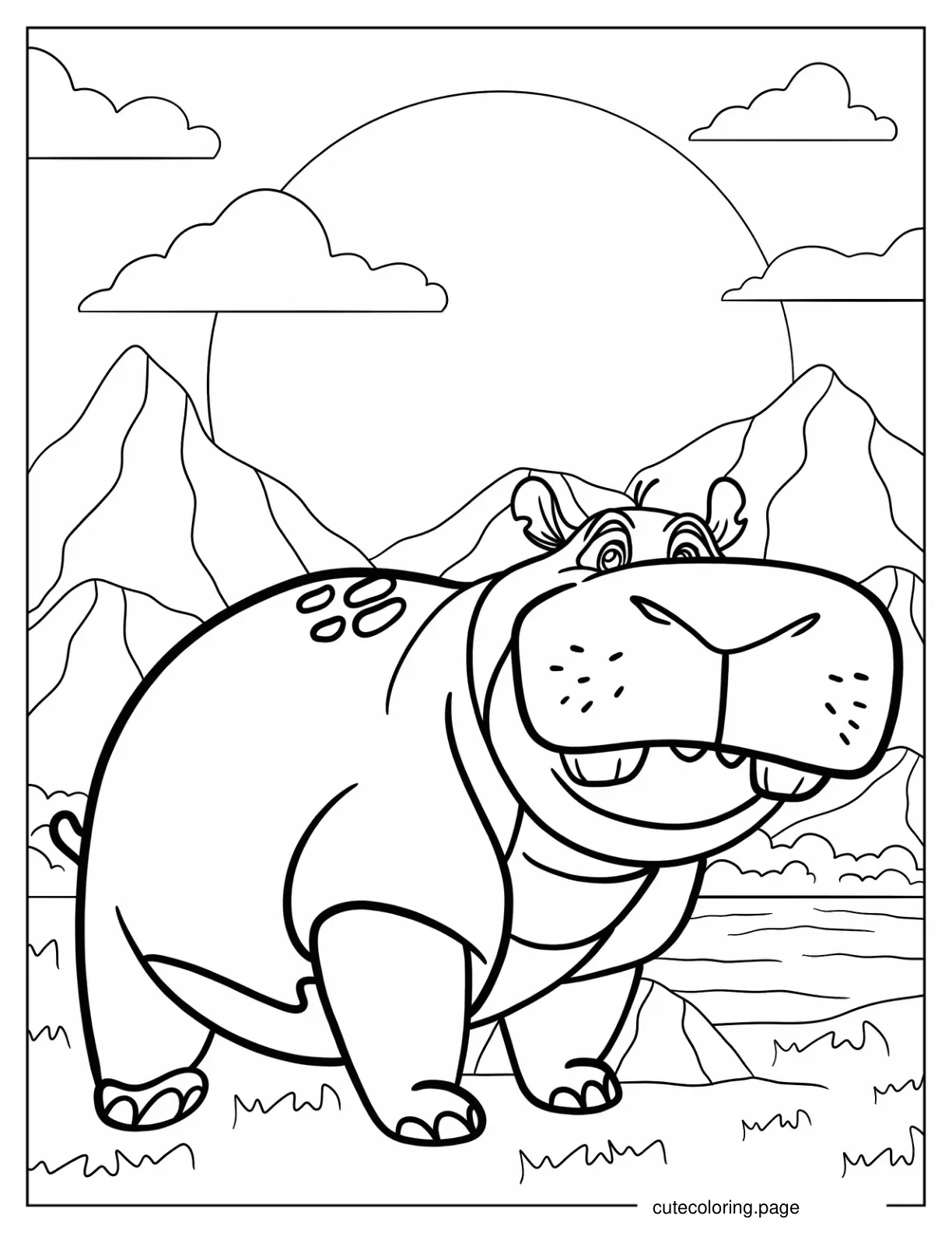 Hippo Basi coloring page