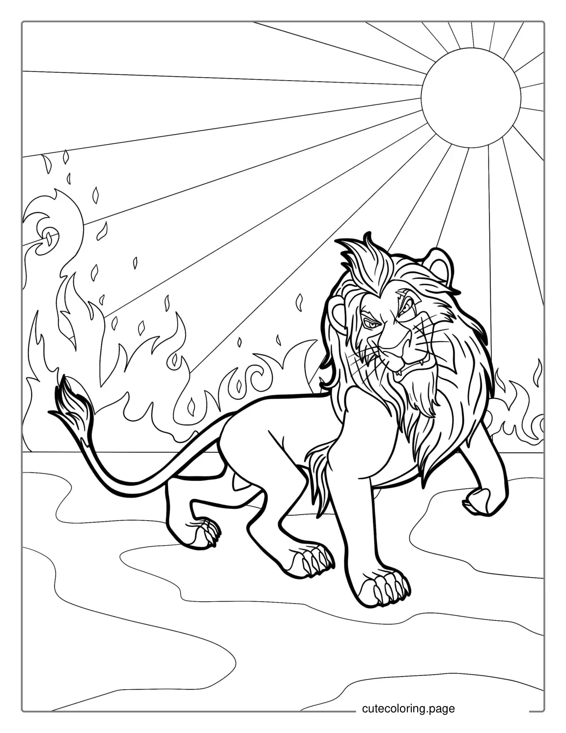 Coloring Page Of Scar From Lion King coloring page