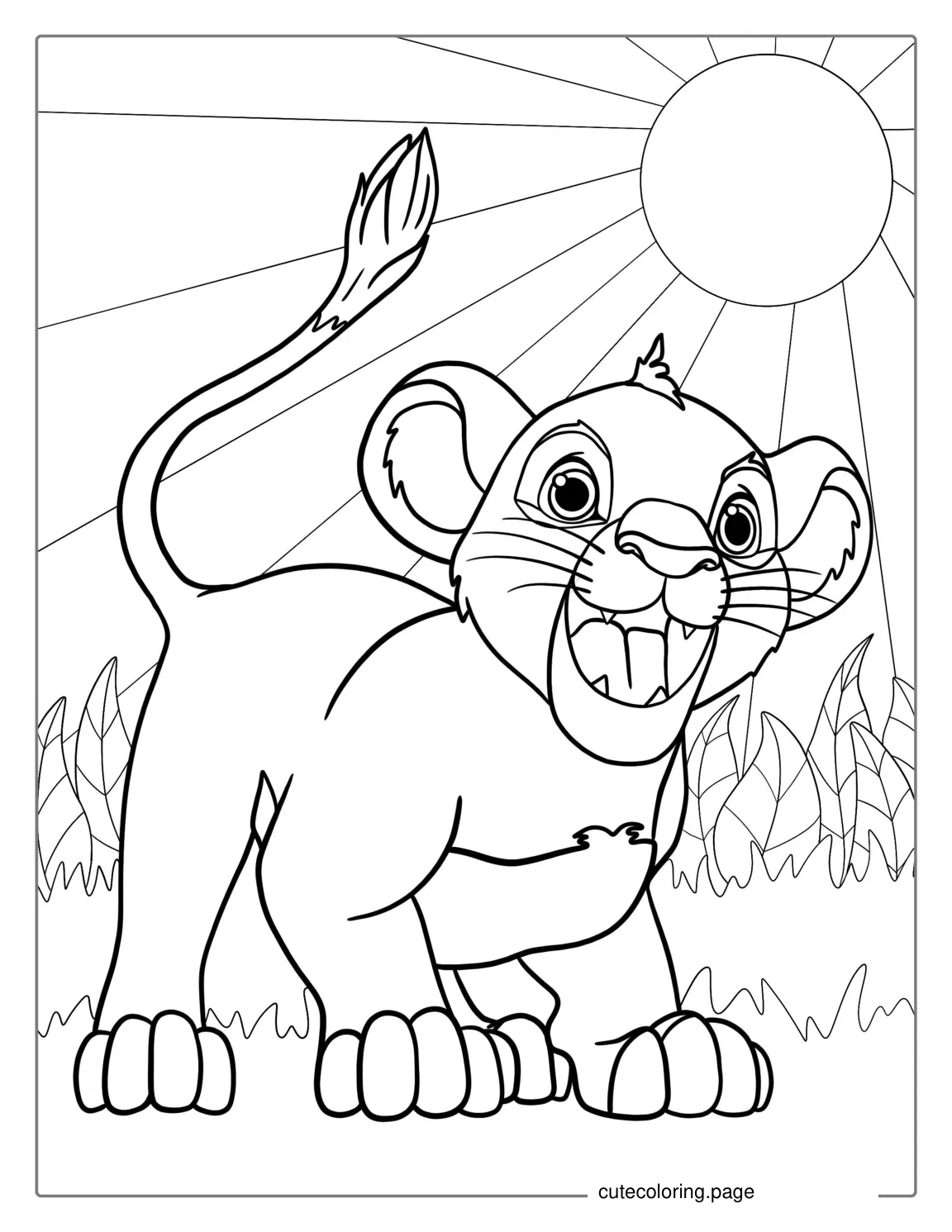 Easy Coloring Sheet Of Simba coloring page