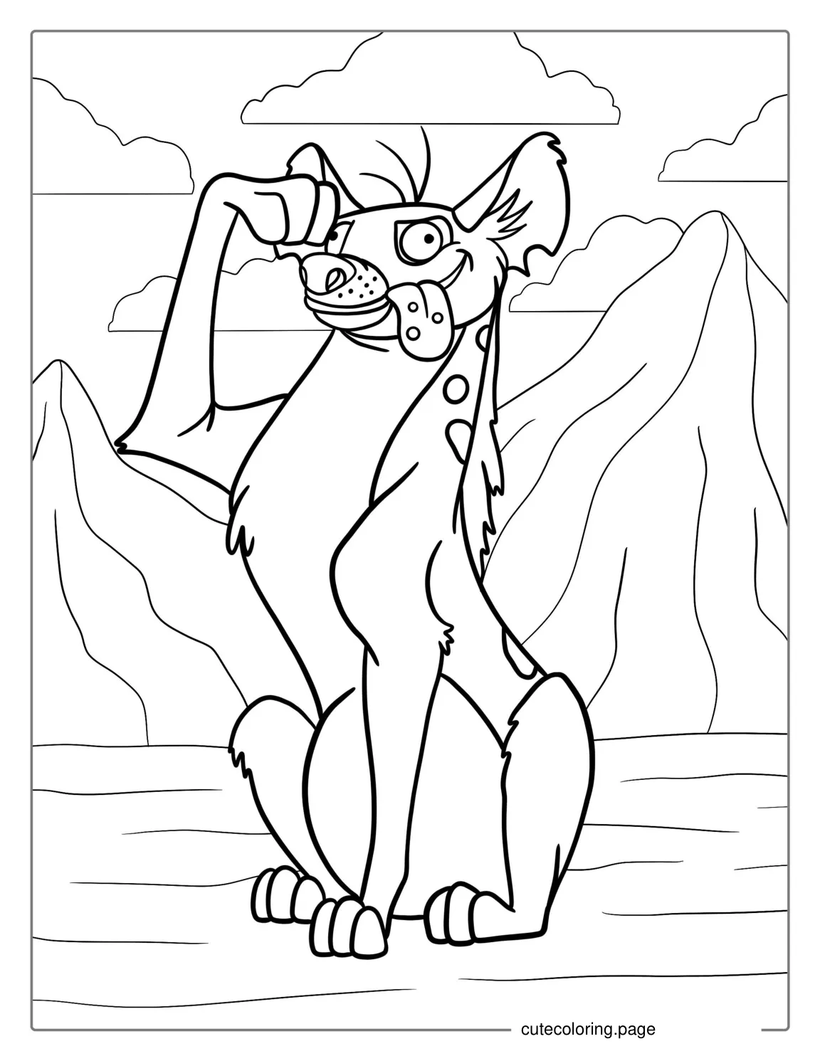 Goofy Looking Hyena Coloring Sheet coloring page