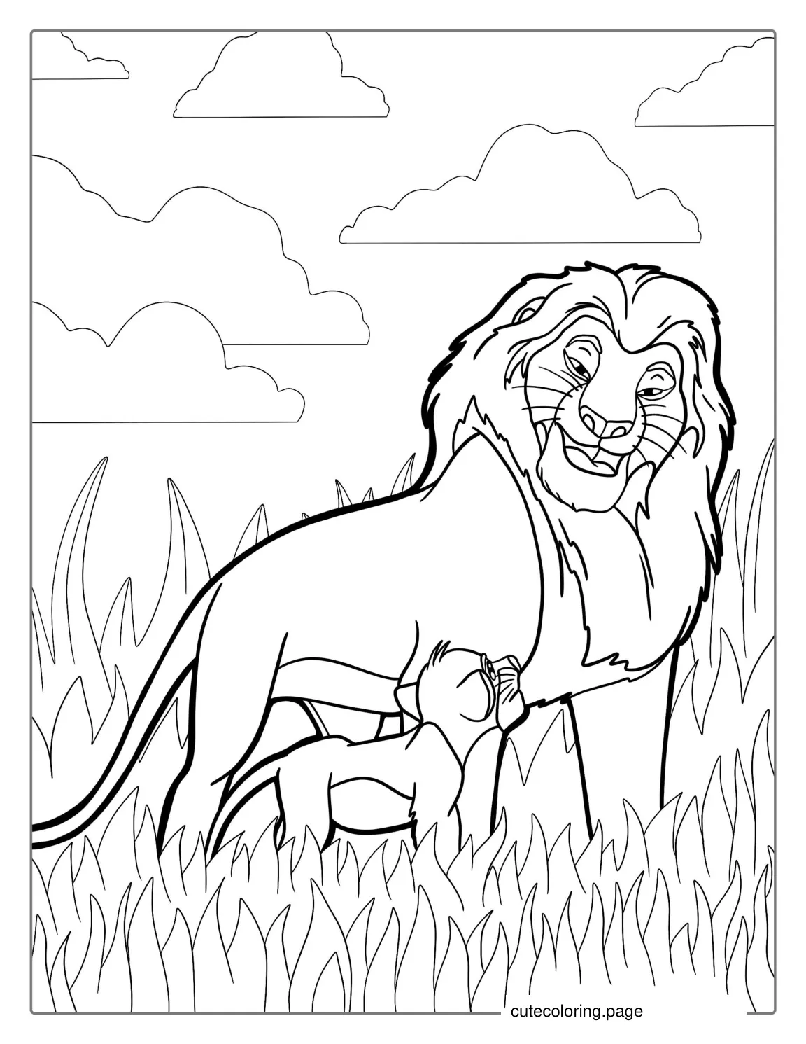 Mufasa And Simba Coloring Page coloring page