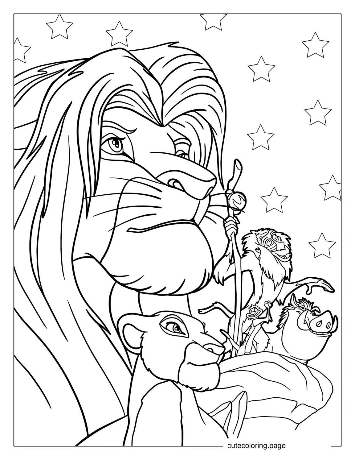 Popular Lion King Characters To Color coloring page