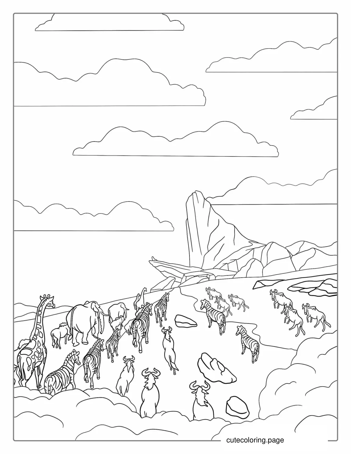 Pride Rock From Lion King Coloring Sheet coloring page