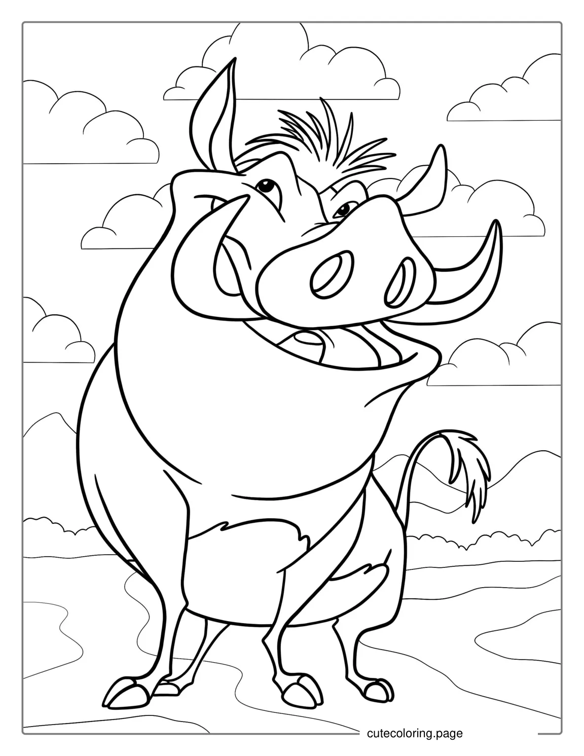 Pumbaa Coloring Page For Kids coloring page