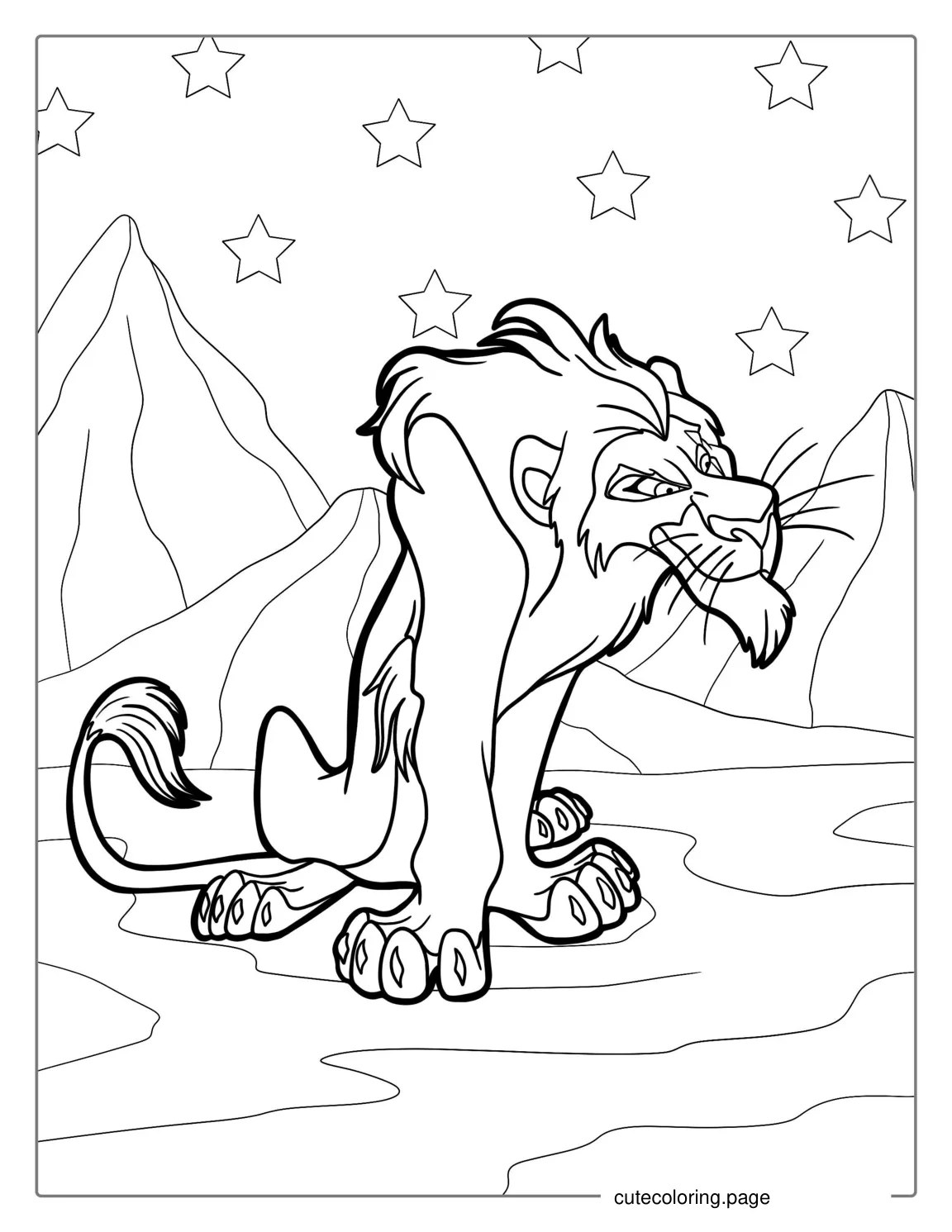 Scar Lion Coloring Sheet coloring page