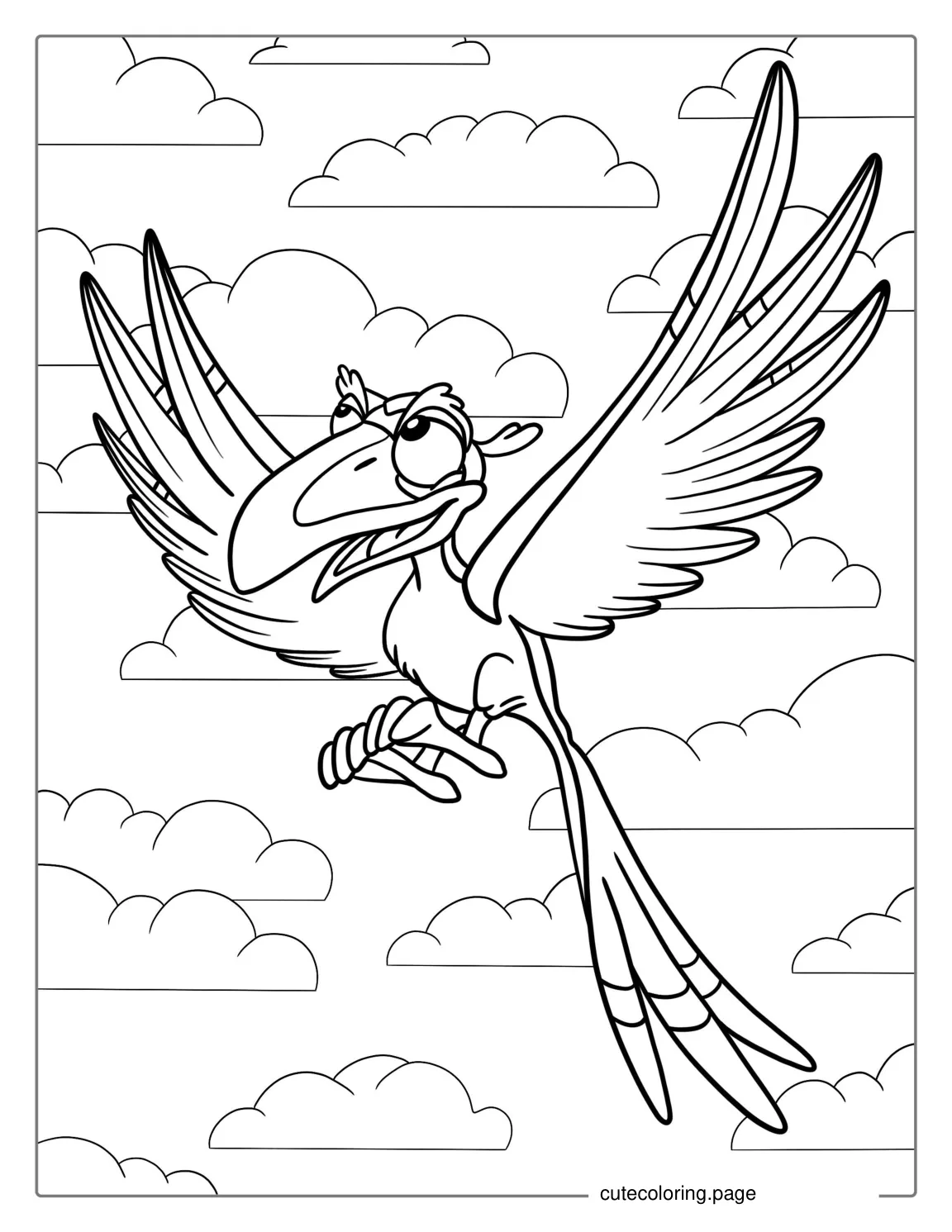 Simple Outline Of Zazu To Color coloring page