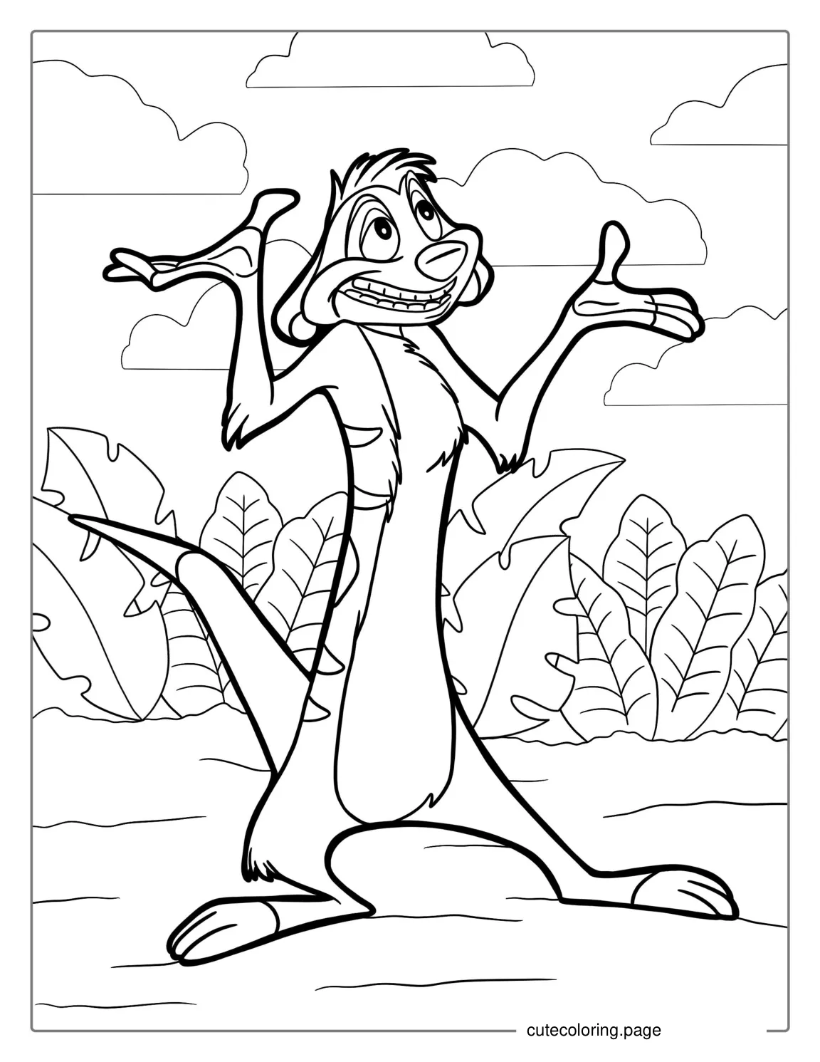 Timon Meerkat Coloring Page For Kids coloring page