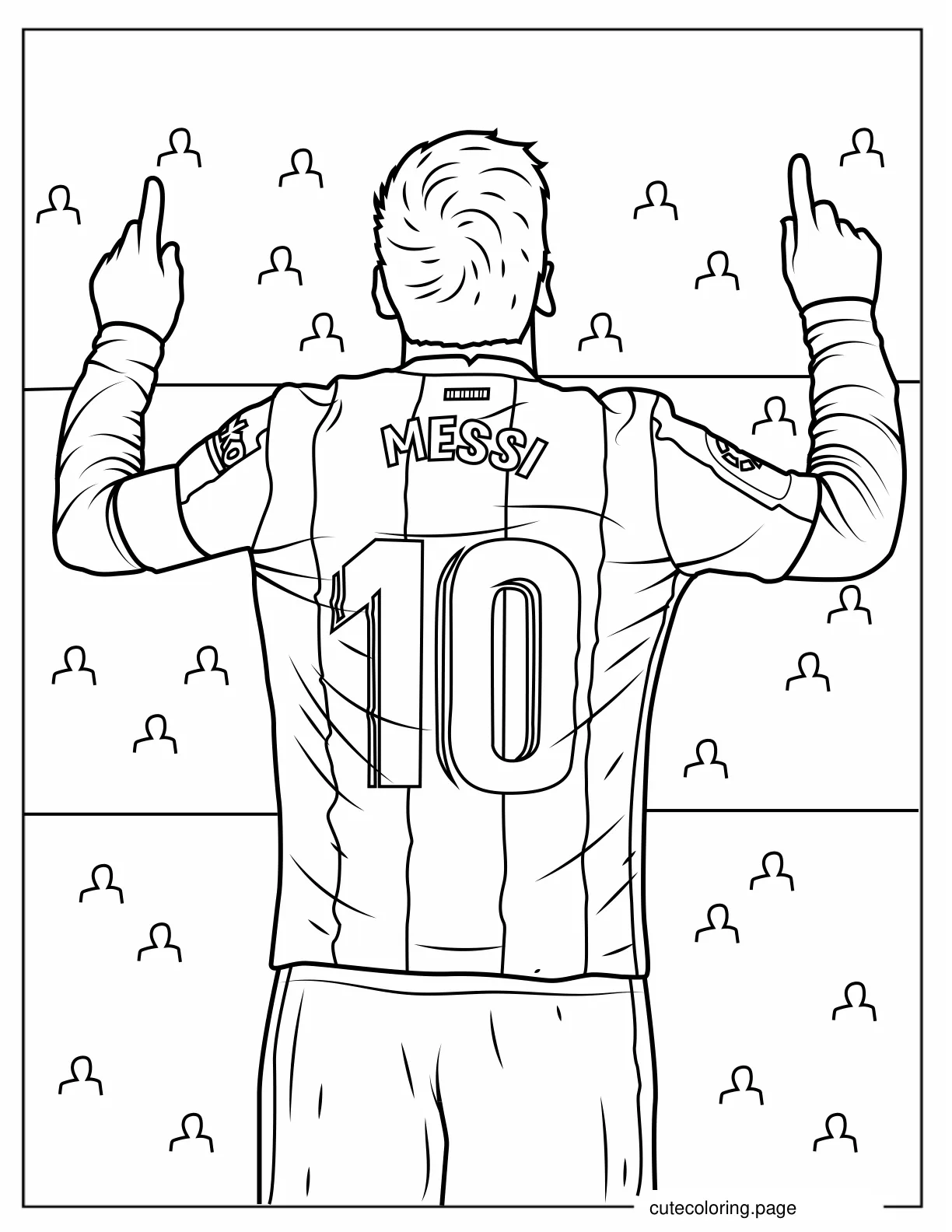 Back View Of Lionel Messi_s Jersey coloring page