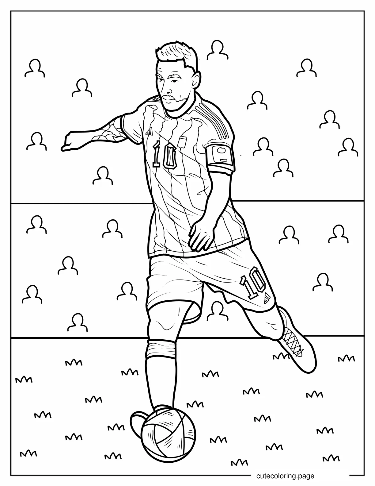 Easy Lionel Messi Kicking Ball For Coloring In coloring page