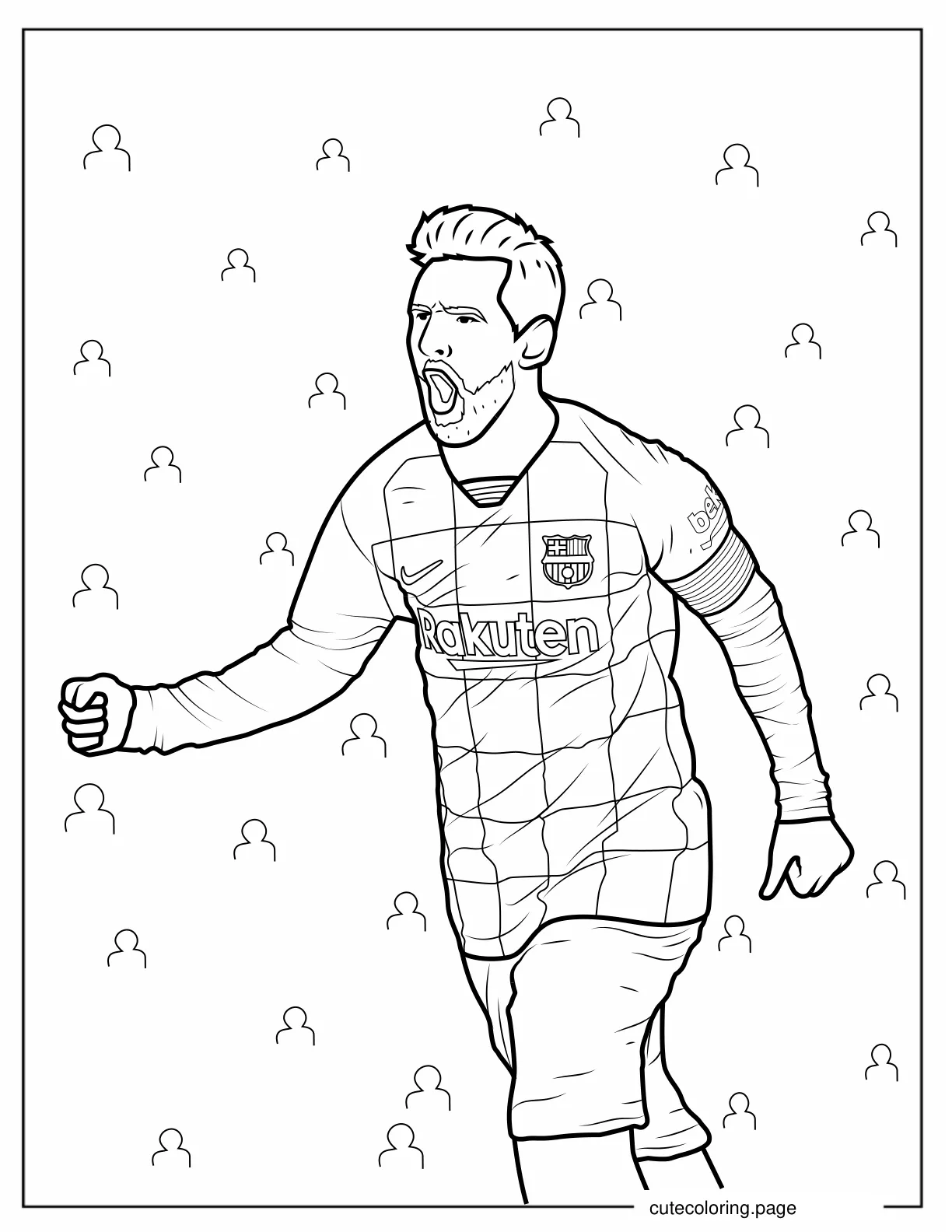 Lionel Messi Fired Up During Game Coloring In coloring page