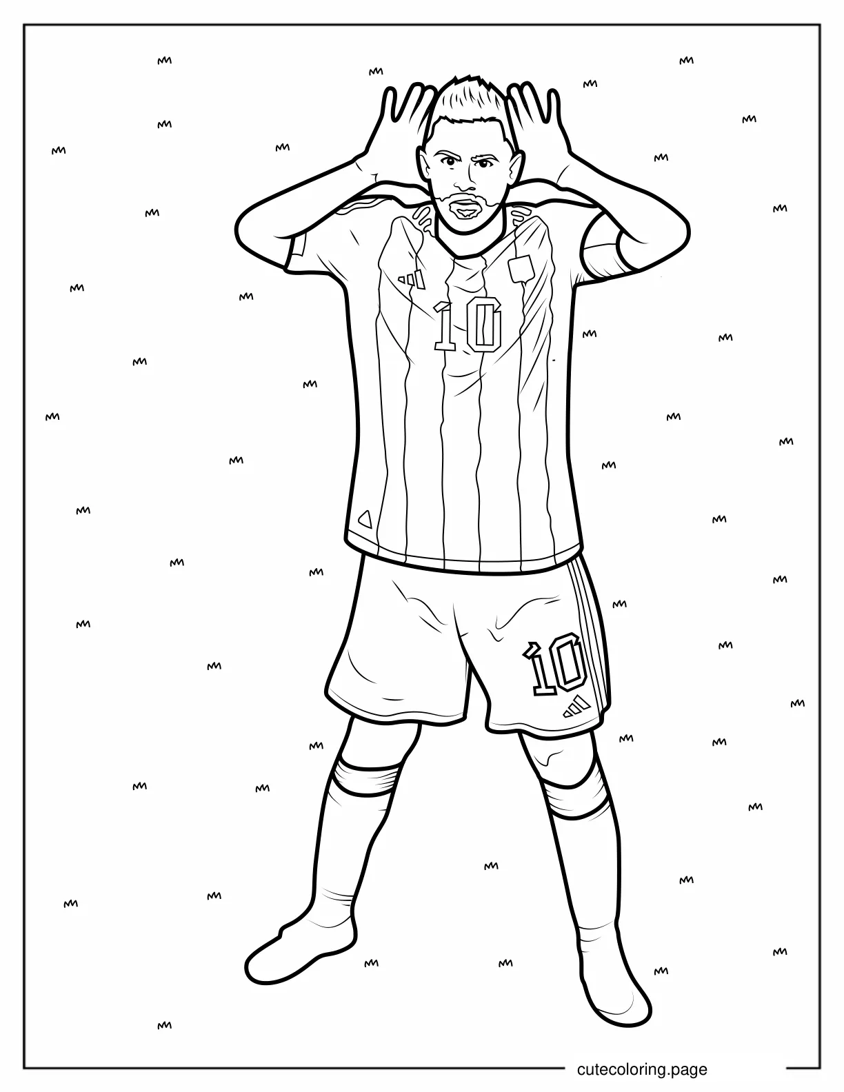 Lionel Messi Hyping The Crowd coloring page