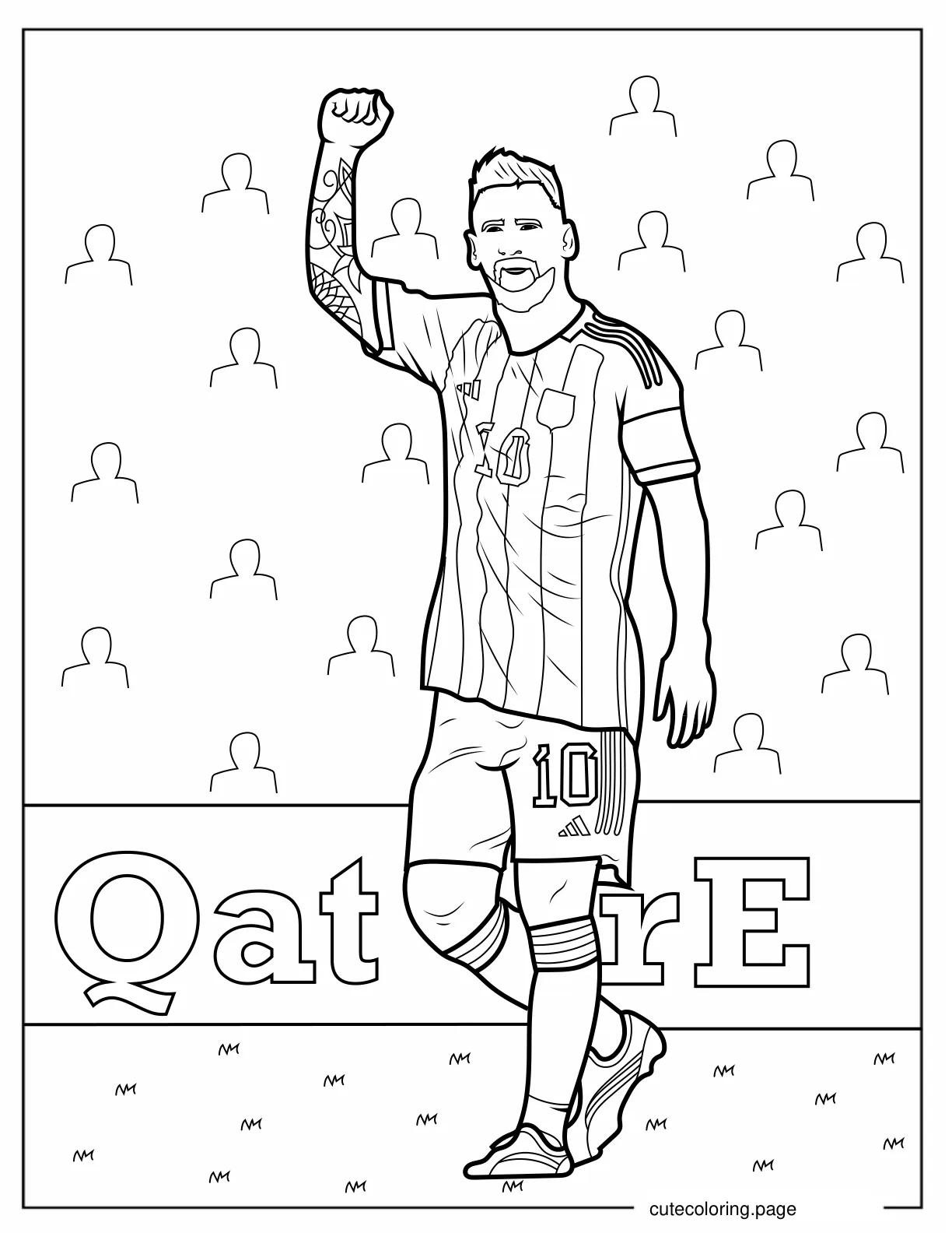 Lionel Messi Making Fist Pump coloring page