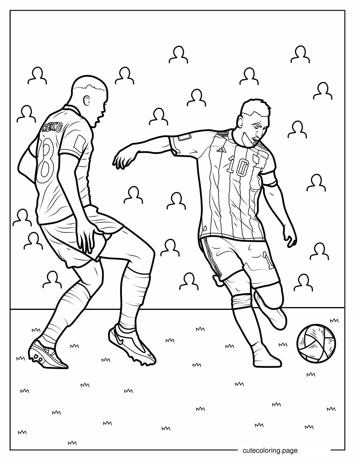 Lionel Messi Playing In World Cup coloring page