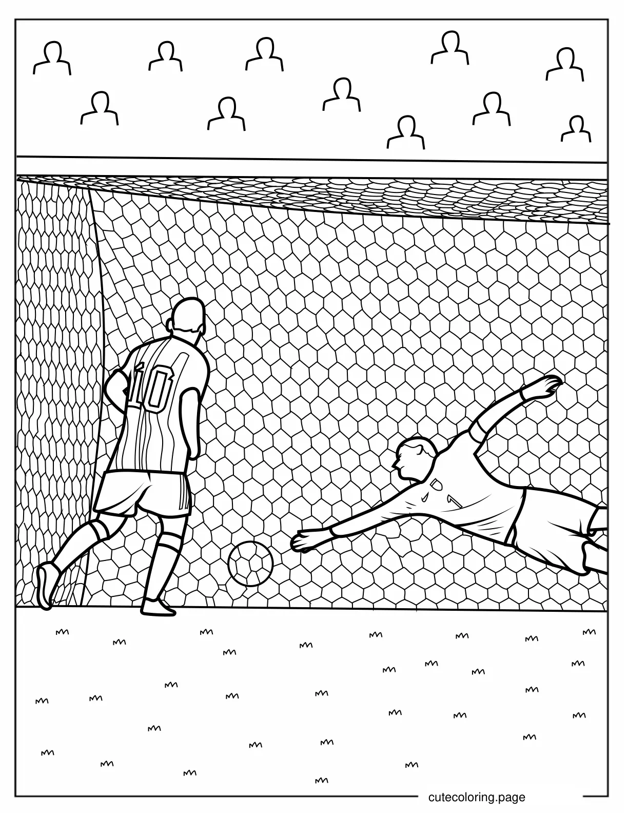 Lionel Messi Scoring Goal Coloring Sheet coloring page