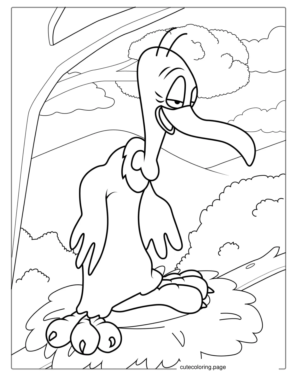 Beaky Buzzard Bird To Color coloring page